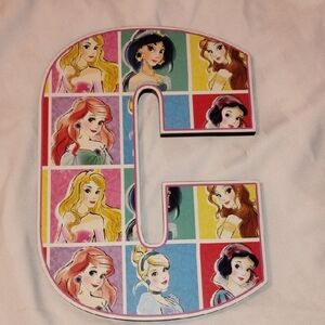 Disney wall decor letter C showing 6 different princesses